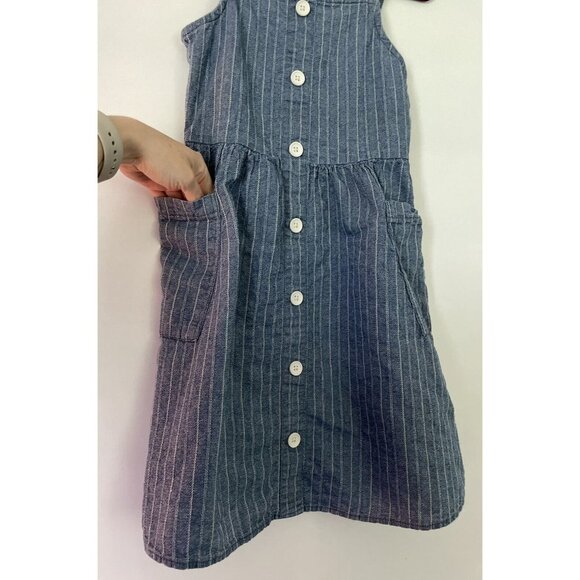 Epic Threads Denim Chambray Popover Dress, Blue, Stripes, Pockets Summer Size M - Picture 3 of 5